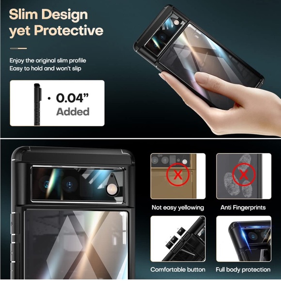 5 in 1 | Google Pixel 6 Case + 2PC Screen Protector + 2 PC Camera Covers Bundle - Picture 6 of 7